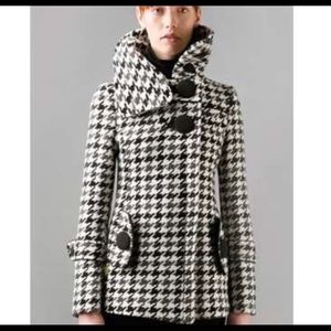 SOIA & KYO Margo Houndstooth Coat SZ XL